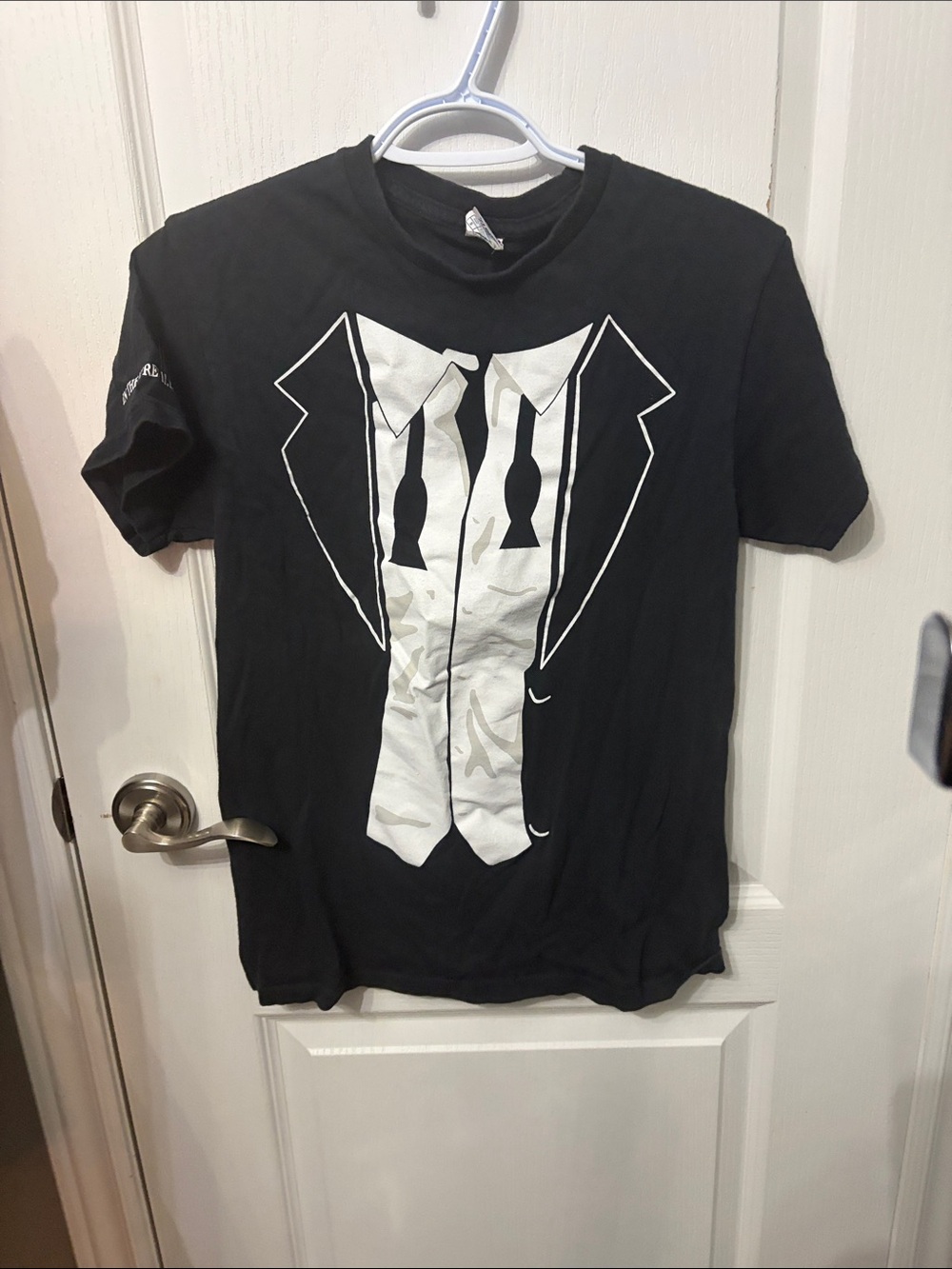 Black Men's Graphic Tuxedo Tee - Casual Dress Shirt Style